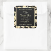 ブラックおよびイエローのフローラ製品の包装ラベル スクエアシール (バッグ)