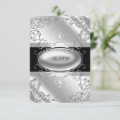 ブラックおよびシルバーRSVP 出欠カード (スタンド正面)