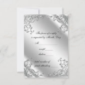 ブラックおよびシルバーRSVP 出欠カード (裏面)