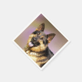 ブラックおよびタンGSD スタンダードカクテルナプキン (角)