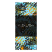 ブラックおよびティール(緑がかった色)ペイズリーラックカード ラックカード (裏面)