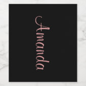 ブラックおよびバラ金ゴールド パーソナライズされた ワインラベル (シングルラベル)