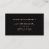 ブラックおよびフェイクバラ金ゴールド | スクリプカジュアルトとハート ロイヤリティカード (裏面)