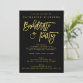 ブラックおよびフェイク金ゴールドバチェロレッテ招待状 招待状 (スタンド正面)
