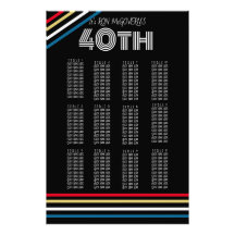 ブラックおよびプライマリ40レトロストライプの座席表