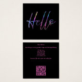 ブラックおよびホログラフィックグリッターハロービジネスカード (正面&裏面)