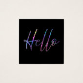 ブラックおよびホログラフィックグリッターハロービジネスカード (正面)