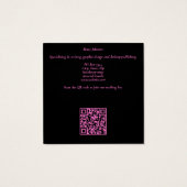 ブラックおよびホログラフィックグリッターハロービジネスカード (裏面)