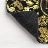 ブラックおよびメタルの金ゴールドヴィンテージマスク マウスパッド (コーナー)