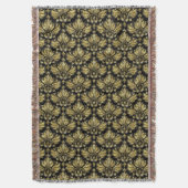 ブラックおよびメタル金ゴールドヴィンテージフローラダンパー5 スローブランケット (正面縦)