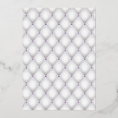 ブラックおよび薄紫結婚フローラのフォイル招待状 箔招待状 (裏面)