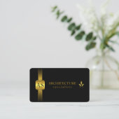 ブラックおよび金ゴールドアーキテクトコンパスのアーキテクチャ 名刺 (スタンド正面)