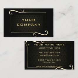 ブラックおよび金ゴールドオーナメント額縁名刺 名刺