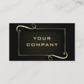 ブラックおよび金ゴールドオーナメント額縁名刺 名刺 (正面)