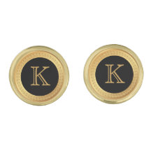 ブラックおよび金ゴールドカスタムモノグラム