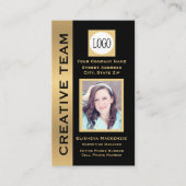 ブラックおよび金ゴールドクリエイティブエグゼクティブ 名刺 (正面)