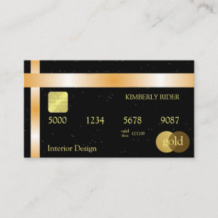 ブラックおよび金ゴールドクレジットカードテンプレート 名刺