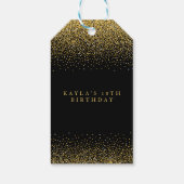 ブラックおよび金ゴールドグリッターギフトラベル ギフトタグ (裏面)