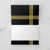 ブラックおよび金ゴールドグリッター氷スケートで滑るサンキューカード サンキューカード (内部)