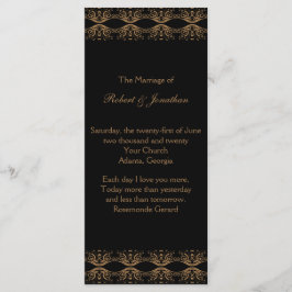 ブラックおよび金ゴールドゲイ結婚式 プログラム