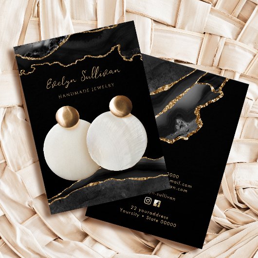 ブラックおよび金ゴールドゲートジュエリー表示カード