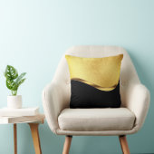 ブラックおよび金ゴールドダイナミックストライプ クッション (椅子)