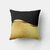 ブラックおよび金ゴールドダイナミックストライプ クッション (裏面)