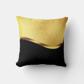 ブラックおよび金ゴールドダイナミックストライプ クッション (正面)