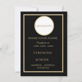 ブラックおよび金ゴールドフラットカードインサート – W/またはW/Oエンベロープ