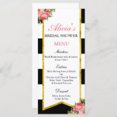 ブラックおよび金ゴールドフローラのメニューカード メニュー (正面/裏面)