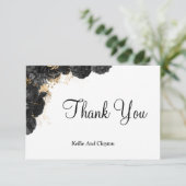 ブラックおよび金ゴールドフローラサンキューカード (スタンド正面)