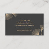 ブラックおよび金ゴールドフローラペディキュアマスター 名刺 (裏面)