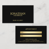 ブラックおよび金ゴールドプロフェッショナルアポイントメント 予約カード (正面/裏面)