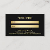 ブラックおよび金ゴールドプロフェッショナルアポイントメント 予約カード (裏面)