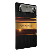 ブラックおよび金ゴールドメタリック幾何エレガントデザイン ミニクリップボード (アングル)