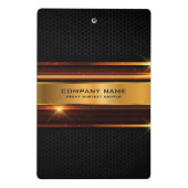 ブラックおよび金ゴールドメタリック幾何エレガントデザイン ミニクリップボード (裏面)