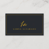 ブラックおよび金ゴールドモダンイベントプランナー名刺 名刺 (正面)