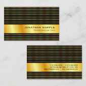 ブラックおよび金ゴールドモダンエレガントテンプレート 名刺 (正面/裏面)