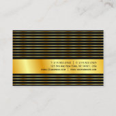 ブラックおよび金ゴールドモダンエレガントテンプレート 名刺 (裏面)