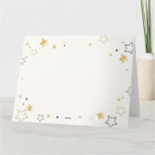 ブラックおよび金ゴールドモダンハッピーバースデーグリーティングカード カード (裏面)