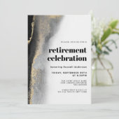 ブラックおよび金ゴールドモダン抽象芸術除・売却パーティー 招待状 (スタンド正面)