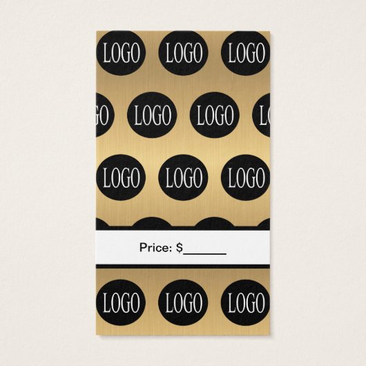 ブラックおよび金ゴールドロゴジュエリー価格ラベル (裏面)