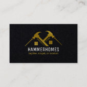 ブラックおよび金ゴールド建物ホームツールビジネスカード 名刺 (正面)