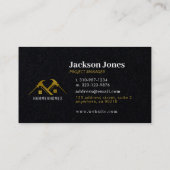 ブラックおよび金ゴールド建物ホームツールビジネスカード 名刺 (裏面)