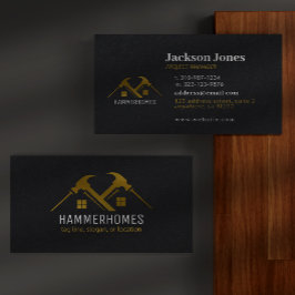 ブラックおよび金ゴールド建物ホームツールビジネスカード 名刺