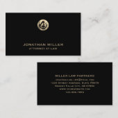 ブラックおよび金ゴールド弁護士名刺 名刺 (正面/裏面)