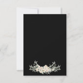 ブラックおよび金ゴールド結婚の詳細エンクロージャカード 招待状 (裏面)