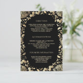 ブラックおよび金ゴールド結婚フローラの詳細 – 情報 エンクロージャーカード (スタンド正面)