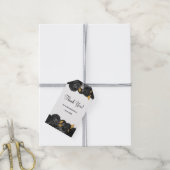 ブラックおよび金ゴールド結婚フローラの贈り物ラベル ギフトタグ (より糸付き)