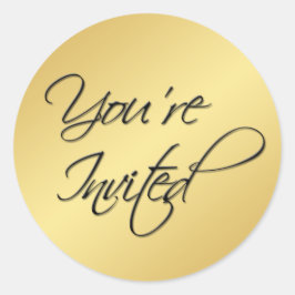 ブラックおよび金ゴールド1.5インチ径丸シール ラウンドシール